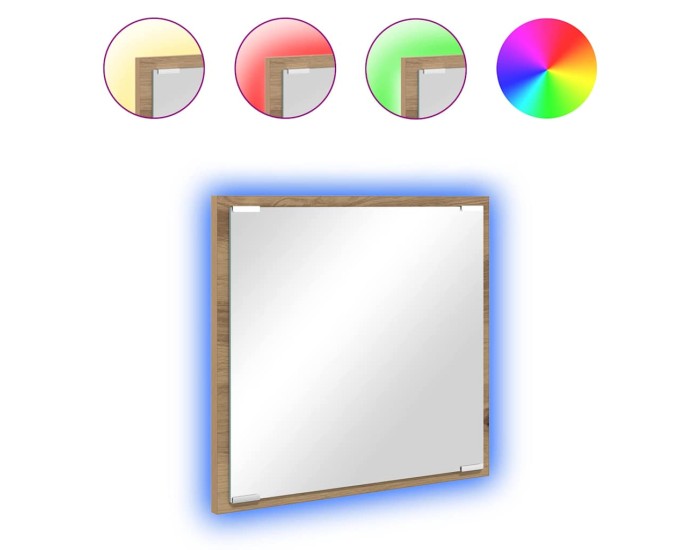 Sonata Oglindă de baie cu LED Stejar Artizanal 40 x 37 x 8.5 cm