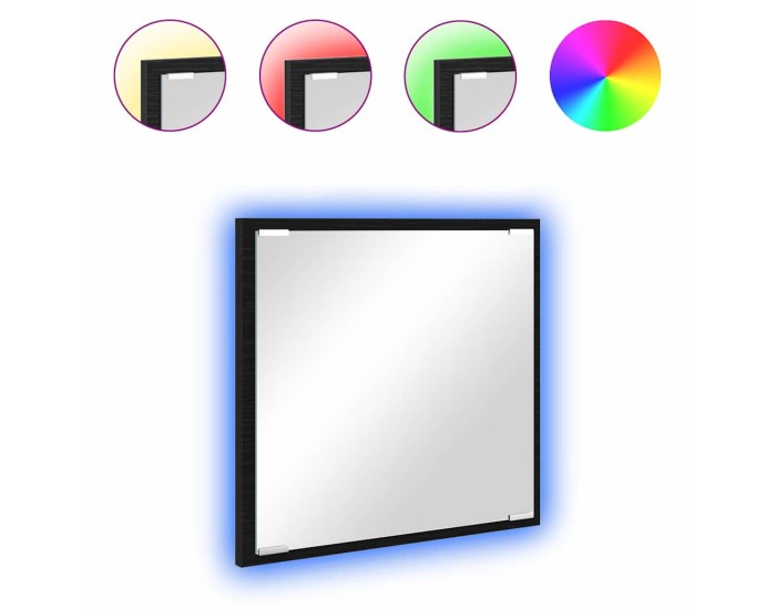 Sonata Oglindă de baie cu LED Stejar Negru 40 x 37 x 8.5 cm