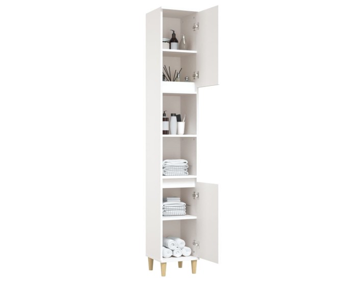 Sonata Dulap de baie, alb, 30x30x190 cm, lemn prelucrat