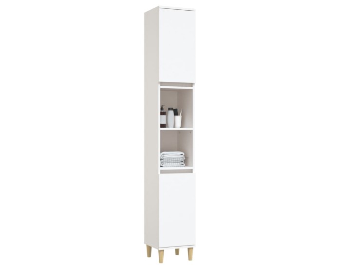 Sonata Dulap de baie, alb, 30x30x190 cm, lemn prelucrat