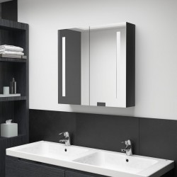Sonata H LED шкаф с огледало за баня, сияйно черно, 62x14x60 см - Dulapuri de baie