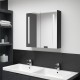 Sonata H LED шкаф с огледало за баня, сияйно черно, 62x14x60 см