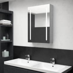 Sonata H LED шкаф с огледало за баня, бетонно сив, 50x13x70 см - Baie