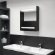 Sonata H LED шкаф с огледало за баня, сияйно черно, 50x14x60 см