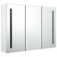 Sonata H LED шкаф с огледало за баня, 89x14x62 см, блестящо бял