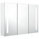 Sonata H LED шкаф с огледало за баня, 89x14x62 см, блестящо бял