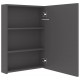 Sonata H LED шкаф с огледало за баня, сив, 50x13x70 см