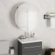 Sonata H Шкаф за баня с кръгло огледало и LED, сив, 47x47x17,5 см