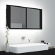 Sonata H Шкаф с LED огледало за баня, черно, 90x12x45 см, акрил