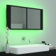 Sonata H Шкаф с LED огледало за баня, черно, 90x12x45 см, акрил