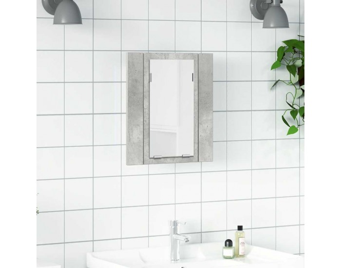 Sonata H LED шкаф с огледало за баня, бетонно сив, 40x12x45 см, акрил