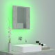 Sonata Dulap de baie cu oglindă & LED, gri beton, 40x12x45 cm acril