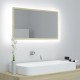 Sonata Oglindă de baie cu LED, stejar sonoma, 80x8,5x37 cm, acril