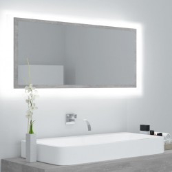 Sonata H LED огледало за баня, бетонно сиво, 100x8,5x37 см, акрил - Baie