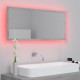 Sonata H LED огледало за баня, бетонно сиво, 100x8,5x37 см, акрил