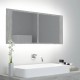 Sonata H LED шкаф с огледало за баня, бетонно сив, 100x12x45 см, акрил