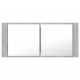 Sonata H LED шкаф с огледало за баня, бетонно сив, 100x12x45 см, акрил