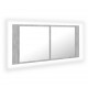 Sonata H LED шкаф с огледало за баня, бетонно сив, 100x12x45 см, акрил