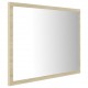 Sonata H LED огледало за баня, дъб сонома, 60x8,5x37 см, акрил