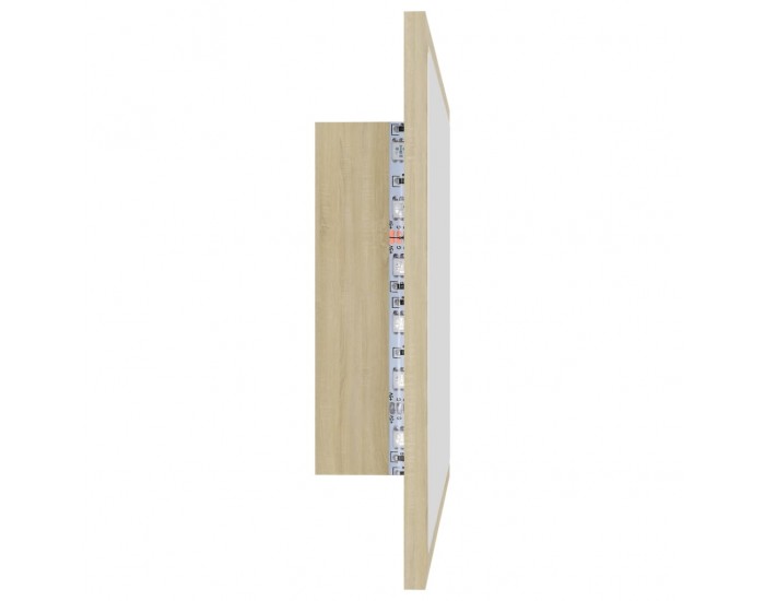 Sonata H LED огледало за баня, дъб сонома, 60x8,5x37 см, акрил