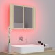Sonata H Шкаф с LED огледало за баня, дъб сонома, 60x12x45 см, акрил