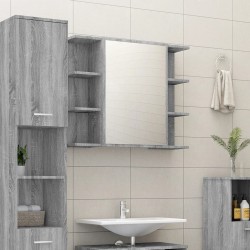 Sonata H Огледален шкаф за баня сив сонома 80x20,5x64 см инженерно дърво - Dulapuri de baie