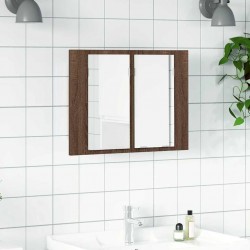 Sonata H LED огледален шкаф, кафяв дъб, 60x12x45 см, инженерно дърво - Baie