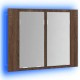 Sonata H LED огледален шкаф, кафяв дъб, 60x12x45 см, инженерно дърво