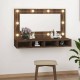 Sonata H Огледален шкаф с LED, кафяв дъб, 90x31,5x62 см