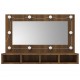 Sonata H Огледален шкаф с LED, кафяв дъб, 90x31,5x62 см