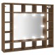 Sonata H Огледален шкаф с LED, кафяв дъб, 91x15x76,5 см