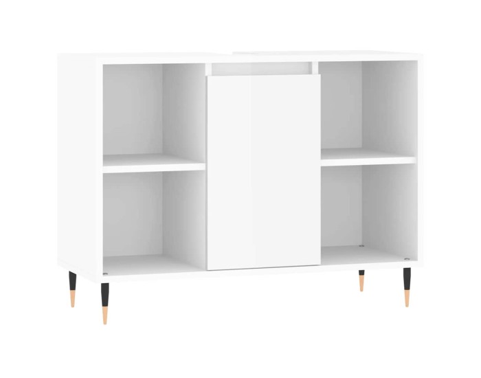 Sonata Dulap pentru baie, alb extralucios, 80x33x60 cm, lemn compozit