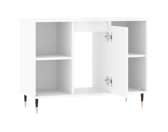 Sonata Dulap pentru baie, alb extralucios, 80x33x60 cm, lemn compozit