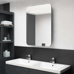 Sonata H LED шкаф с огледало за баня, сияйно сиво, 60x11x80 см - Dulapuri de baie