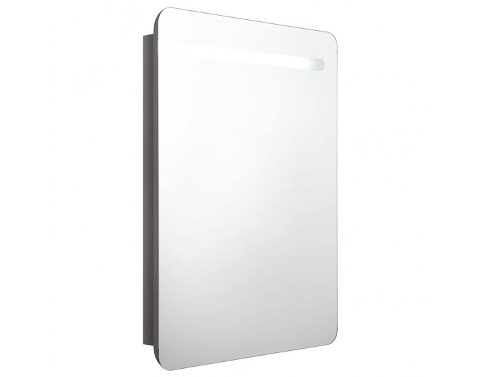 Sonata H LED шкаф с огледало за баня, сияйно сиво, 60x11x80 см
