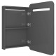 Sonata H LED шкаф с огледало за баня, сияйно сиво, 60x11x80 см