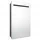 Sonata H LED шкаф с огледало за баня, сияйно сиво, 60x11x80 см
