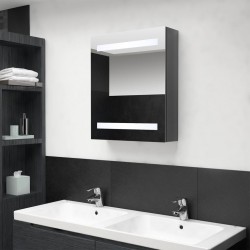Sonata H LED шкаф с огледало за баня, сияйно сиво, 50x14x60 см - Dulapuri de baie