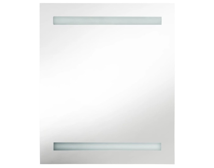 Sonata Dulap de baie cu oglindă și LED, gri strălucitor, 50x14x60 cm