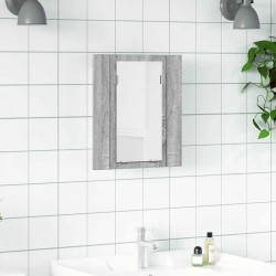 Sonata H LED шкаф за баня огледало сив сонома 40x12x45см инженерно дърво - Baie