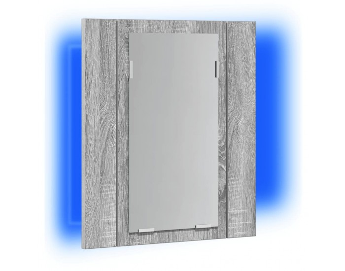 Sonata H LED шкаф за баня огледало сив сонома 40x12x45см инженерно дърво