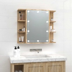 Sonata H Огледален шкаф с LED, дъб сонома, 70x16,5x60 см - Dulapuri de baie