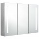 Sonata H LED шкаф с огледало за баня, бетонно сив, 89x14x62 см
