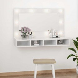 Sonata H Огледален шкаф с LED, бял гланц, 90x31,5x62 см - Dulapuri de baie