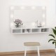 Sonata H Огледален шкаф с LED, бял гланц, 90x31,5x62 см