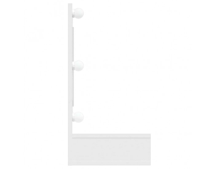 Sonata H Огледален шкаф с LED, бял гланц, 90x31,5x62 см