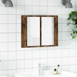 Sonata H LED огледален шкаф, опушен дъб, 60x12x45 см, инженерно дърво - Baie