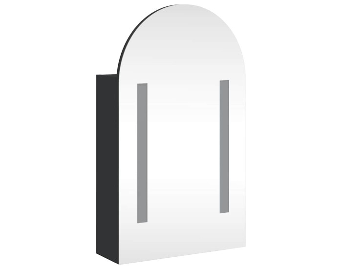 Sonata Dulap cu oglindă de baie cu LED, negru, 42x13x70 cm, arcuit