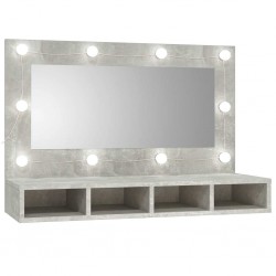 Sonata H Огледален шкаф с LED, бетонно сив, 90x31,5x62 см - Dulapuri de baie