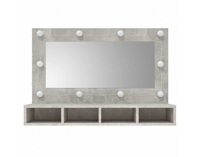 Sonata H Огледален шкаф с LED, бетонно сив, 90x31,5x62 см